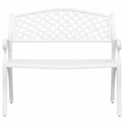 vidaXL Garden Bench 102 cm Cast Aluminium White