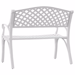 vidaXL Garden Bench 102 cm Cast Aluminium White - Additional view 4