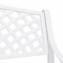 vidaXL Garden Bench 102 cm Cast Aluminium White - Additional view 5