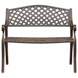 vidaXL Garden Bench 102 cm Cast Aluminium Bronze - Additional view 2