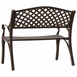 vidaXL Garden Bench 102 cm Cast Aluminium Bronze - Additional view 4