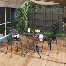 VidaXL 317750 outdoor chair Terrace Cast aluminium, Cast iron Black