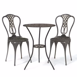 vidaXL Bistro Set 3 Piece Cast Aluminium Bistro Table and Chair Multi Colours - bronze