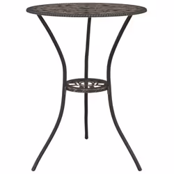 vidaXL Bistro Set 3 Piece Cast Aluminium Bistro Table and Chair Multi Colours - bronze
