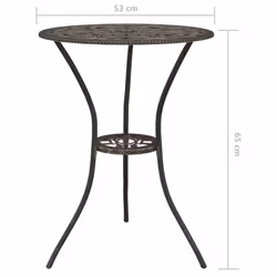 vidaXL Bistro Set 3 Piece Cast Aluminium Bistro Table and Chair Multi Colours - bronze