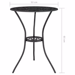 vidaXL Bistro Set 3 Piece Cast Aluminium Bistro Table and Chair Multi Colours - black