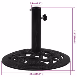 vidaXL Umbrella Base Outdoor Parasol Stand Garden Umbrella Holder Cast Iron - black, 40 x 40 x 32 cm - Additional view 3