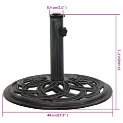 vidaXL Umbrella Base Outdoor Parasol Stand Garden Umbrella Holder Cast Iron - green, ? 44 x 31 cm - Additional view 3