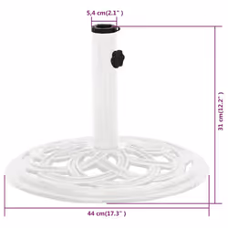 vidaXL Umbrella Base Outdoor Parasol Stand Garden Umbrella Holder Cast Iron - white, ? 44 x 31 cm - Additional view 3