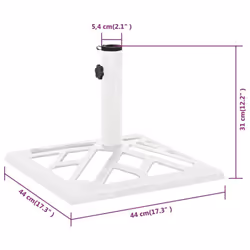 vidaXL Umbrella Base Outdoor Parasol Stand Garden Umbrella Holder Cast Iron - white, 44 x 44 x 31 cm - Additional view 3