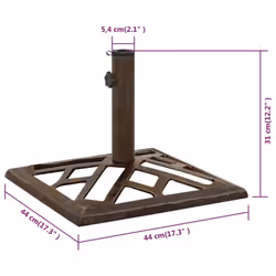 vidaXL Umbrella Base Outdoor Parasol Stand Garden Umbrella Holder Cast Iron - bronze, 44 x 44 x 31 cm - Additional view 6