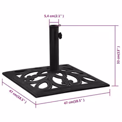 vidaXL Umbrella Base Outdoor Parasol Stand Garden Umbrella Holder Cast Iron - black, 47 x 47 x 33 cm - Additional view 3
