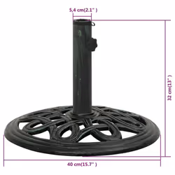 vidaXL Umbrella Base Outdoor Parasol Stand Garden Umbrella Holder Cast Iron - green, ? 40 x 32 cm - Additional view 6
