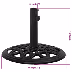 vidaXL Umbrella Base Outdoor Parasol Stand Garden Umbrella Holder Cast Iron - black, 44 x 44 x 32 cm - Additional view 6