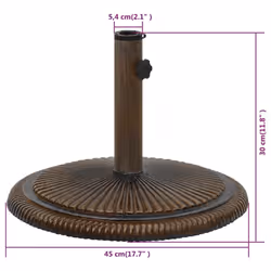 vidaXL Umbrella Base Outdoor Parasol Stand Garden Umbrella Holder Cast Iron - bronze, 45 x 45 x 30 cm - Additional view 6