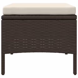 vidaXL Garden Sofa 2-Seater with Table and Stools Patio Sofa Grey Poly Rattan - brown - Additional view 5