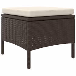 vidaXL Garden Sofa 2-Seater with Table and Stools Patio Sofa Grey Poly Rattan - brown - Additional view 6