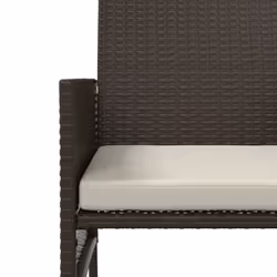 vidaXL Garden Sofa 2-Seater with Table and Stools Patio Sofa Grey Poly Rattan - brown - Additional view 7