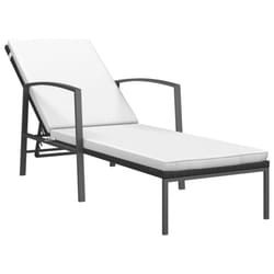vidaXL Garden Sun Lounger with Cushion Sun Bed Patio Day Bed Poly Rattan Black