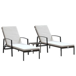 VidaXL 317642 outdoor chair Lounge Padded seat Polyrattan, Steel Brown, Cream, White