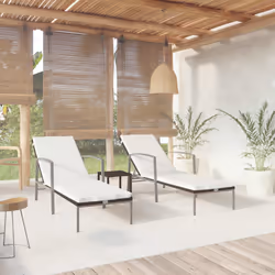 VidaXL 317642 outdoor chair Lounge Padded seat Polyrattan, Steel Brown, Cream, White
