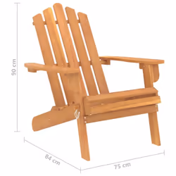 vidaXL Solid Wood Acacia Garden Adirondack Chair Wooden Armchair Furniture - Additional view 7