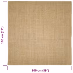 vidaXL Rug Home Indoor Area Rug Floor Mat Floor Carpet Runner Natural Sisal - natural, 100 x 100 cm - Additional view 4