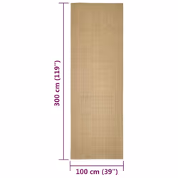 vidaXL Rug Home Indoor Area Rug Floor Mat Floor Carpet Runner Natural Sisal - natural, 100 x 300 cm - Additional view 4