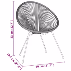 vidaXL Garden Dining Set Black Outdoor Patio Dinner Table and Chair 3/5 Piece - 3