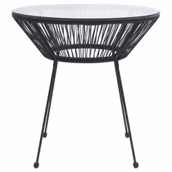 vidaXL Garden Dining Set Black Outdoor Patio Dinner Table and Chair 3/5 Piece - 5 - Additional view 4