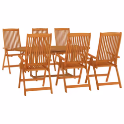 vidaXL Solid Wood Eucalyptus Garden Dining Set with/without Footrest 5/7 Piece - Jul-52 - Additional view 2