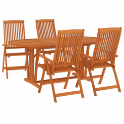 vidaXL Solid Wood Eucalyptus Garden Dining Set with/without Footrest 5/7 Piece - 5/547 - Additional view 2