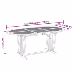 vidaXL Solid Wood Eucalyptus Garden Dining Set with/without Footrest 5/7 Piece - 7/547