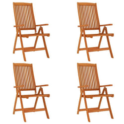 vidaXL 2/4/6/8x Solid Wood Eucalyptus Folding Garden Chairs Foldable Chair - 4