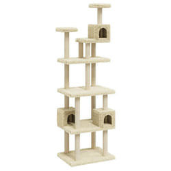 vidaXL Cat Tree with Sisal Scratching Posts 188cm Cat Play Tower Multi Colours - cream