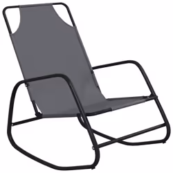 vidaXL Rocking Sun Loungers Garden Sun Bed Outdoor Day Bed Steel and Textilene - grey, 2