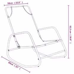vidaXL Rocking Sun Loungers Garden Sun Bed Outdoor Day Bed Steel and Textilene - grey, 2 - Additional view 6