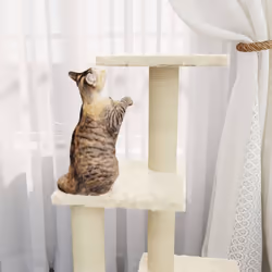 vidaXL Cat Tree with Sisal Scratching Posts 92 cm Cat Playhouse Multi Colours - cream