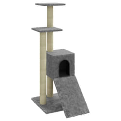 vidaXL Cat Tree with Sisal Scratching Posts 92 cm Cat Playhouse Multi Colours - light grey