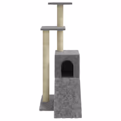 vidaXL Cat Tree with Sisal Scratching Posts 92 cm Cat Playhouse Multi Colours - light grey - Additional view 4
