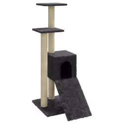 vidaXL Cat Tree with Sisal Scratching Posts 92 cm Cat Playhouse Multi Colours - dark grey