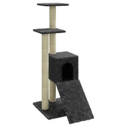 vidaXL Cat Tree with Sisal Scratching Posts 92 cm Cat Playhouse Multi Colours - dark grey