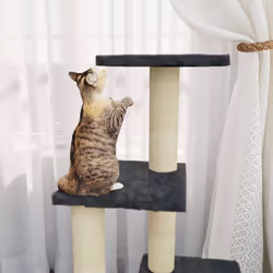 vidaXL Cat Tree with Sisal Scratching Posts 92 cm Cat Playhouse Multi Colours - dark grey