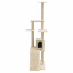 vidaXL Cat Tree with Sisal Scratching Posts 155 cm Cat Playhouse Multi Colours - cream - Additional view 4
