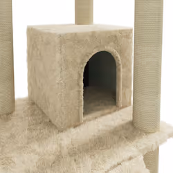 vidaXL Cat Tree with Sisal Scratching Posts 155 cm Cat Playhouse Multi Colours - cream - Additional view 6