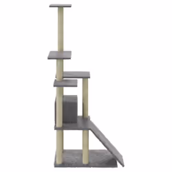 vidaXL Cat Tree with Sisal Scratching Posts 155 cm Cat Playhouse Multi Colours - light grey - Additional view 5