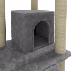 vidaXL Cat Tree with Sisal Scratching Posts 155 cm Cat Playhouse Multi Colours - light grey - Additional view 6