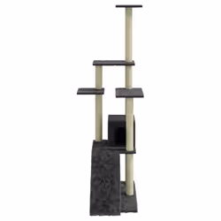 vidaXL Cat Tree with Sisal Scratching Posts 155 cm Cat Playhouse Multi Colours - dark grey - Additional view 4