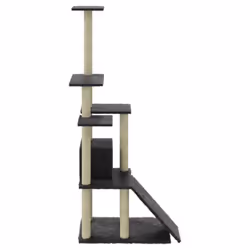 vidaXL Cat Tree with Sisal Scratching Posts 155 cm Cat Playhouse Multi Colours - dark grey - Additional view 5
