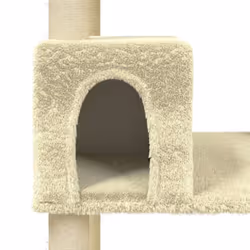 vidaXL Cat Tree with Sisal Scratching Posts Cream Cat Tower Activity Center - Additional view 6